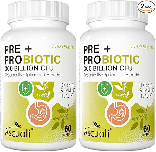 Probiotics for Women & Men - 300 Billion CFU, 22 Strains + 15 Organic Herbs Prebiotics Blend, Daily Probiotic for Digestive Health, Immune, Gut, Bloating - 120 Vegetarian Capsule (120-Days Supply)