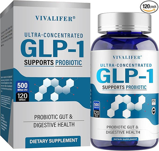 GLP-1 Supplement, 120 Capsules GLP-Activate with CFU Multi-Strain Probiotics for Gut Health, Digestive, Immune & Overall Health for Men & Women