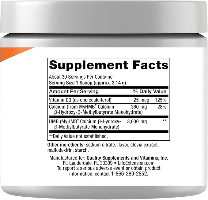 Life Extension Wellness Code® Muscle Strength & Restore Formula, Vitamin D3, ß-Hydroxy-ß-Methylbutyrate Monohydrate (HMB), Muscle Health, Gluten Free, Non-GMO, 94.2 g