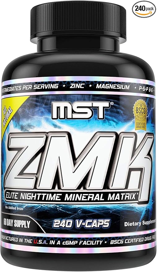 MST ZMK Nighttime, Multi Mineral Supplements, Zinc, Magnesium, Trace Minerals, ATP BSCG Certified, 240 V Capsules Millennium Sport Technologies
