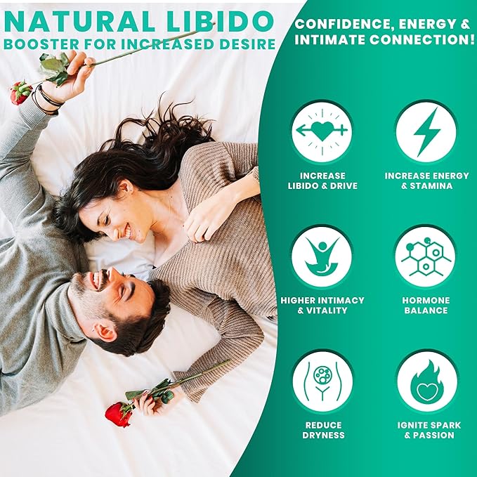 Fast Acting Female Libido Booster | Female Enhancement, Long Lasting, Hormonal Balance | High Intimacy, Increases Drive and Mood with Maca Root, Ginseng, Tribulus, Gingko| Non GMO USA Made 60 Capsules