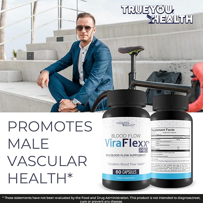 Blood Flow Vira Flexx Pro - Our Best Blood Circulation Supplements - Best Blood Flow Mens Blood Flow Care - Mens Blood Flow Supplement - Blood Circulation Pills for Better Blood Flow Boost Blood Flow