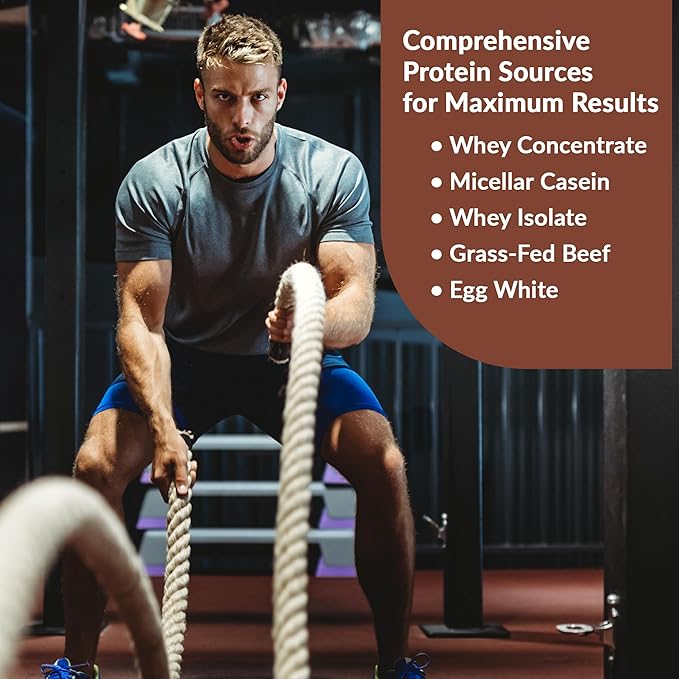 Granite Nutrition Protein Powder - Premium 5-Source Blend (Whey, Casein, Egg, Grass-Fed Beef) for Lean Muscle and Recovery - Rich Chocolate, 30 Servings