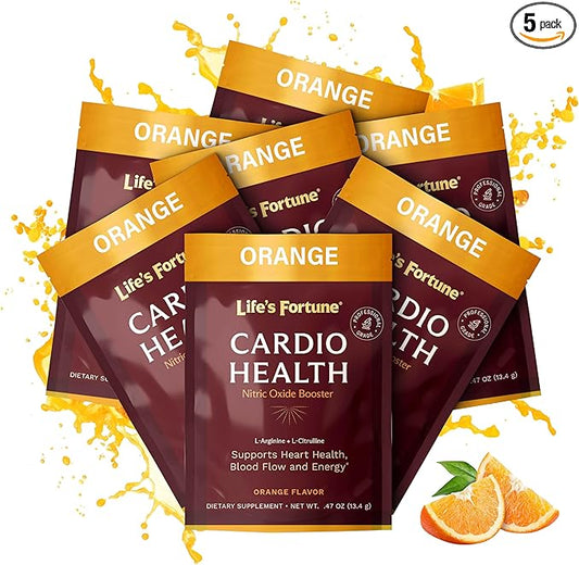 Life's Fortune L Arginine L Citrulline Supplement Powder - High Potency Nitric Oxide Supplement Booster with Natural Orange Flavor, 5 Servings (Pack of 1)