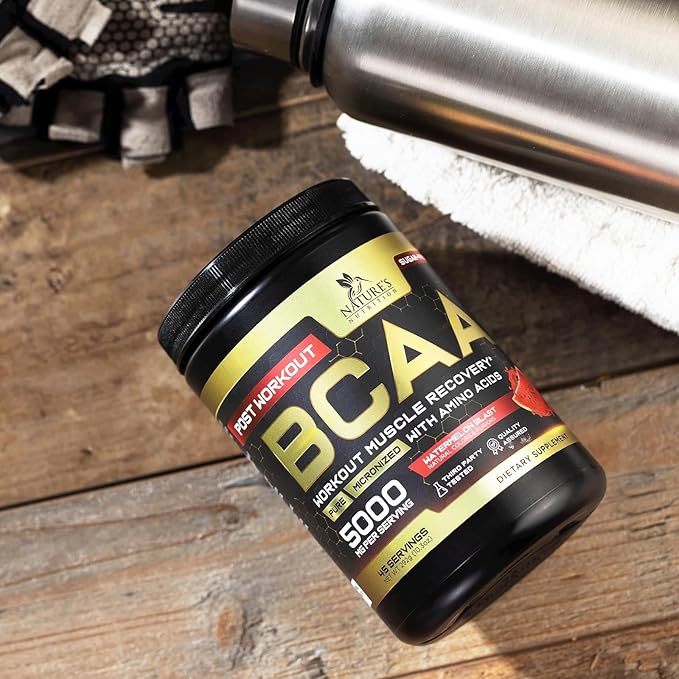 BCAA Powder 4g BCAA Amino Acids 2:1:1, 1g L-Glutamine, Vitamin B6 Complex - Energy Daily Powder Replenisher Post Workout - Muscle Recovery Support Drink for Men & Women, Sugar Free, Keto - 45 Servings