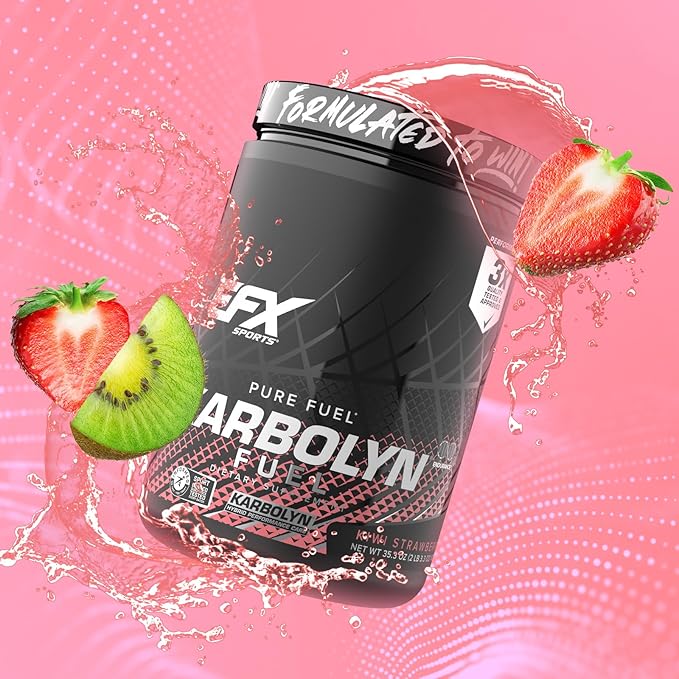 EFX Sports Karbolyn Fuel | Fast-Absorbing Carbohydrate Powder | Carb Load, Sustained Energy, Quick Recovery | Stimulant Free | 18 Servings (Kiwi Strawberry)