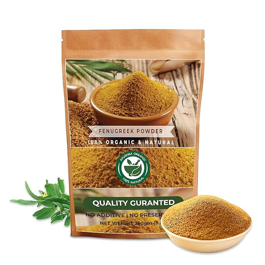AYUSHKA ORGANIC Fenugreek Powder | 8.8 OZ | Trigonella foenum-graecum | Flavorful & Nutritious Spice for Every Kitchen
