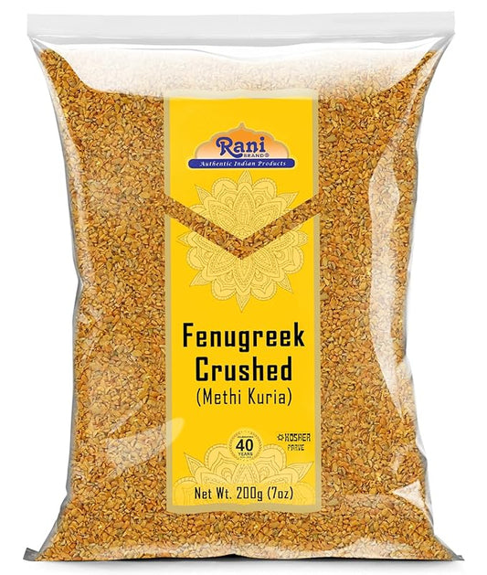 Rani Fenugreek (Methi) Seeds Crushed 7oz (200g) Trigonella foenum graecum ~ All Natural | Vegan | Gluten Friendly | Non-GMO | Indian Origin, used in cooking & Ayurvedic spice