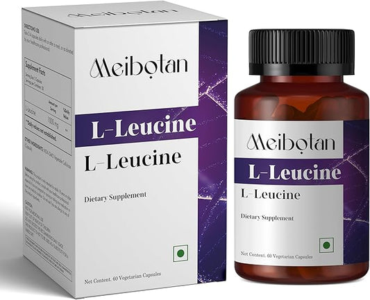 100% Pure L-Leucine 2000mg, Muscle Recovery and Support, Non GMO & Vegan - 60 Vegetarian Capsules