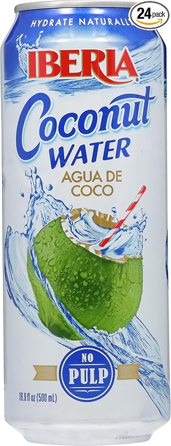 Iberia Coconut Water, No Pulp, 16.91 Fl Oz (Pack of 24)