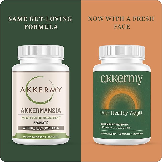 Akkermansia Probiotic for Healthy Weight | Naturally Increases GLP-1 | 120 Day Supply | Contains Bacillus Coagulans, Vitamins B2, D3 & Chromium | SIBO Friendly, Vegan & Gluten Free