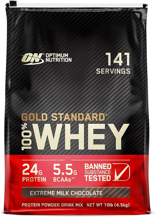 Optimum Nutrition Gold Standard 100% Whey Protein Powder, Extreme Milk Chocolate, 10 Pound (Packaging May Vary)