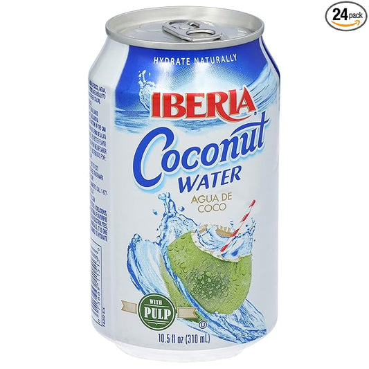 Iberia Coconut Water With Pulp, 10.5 Fl Oz (Pack of 24)