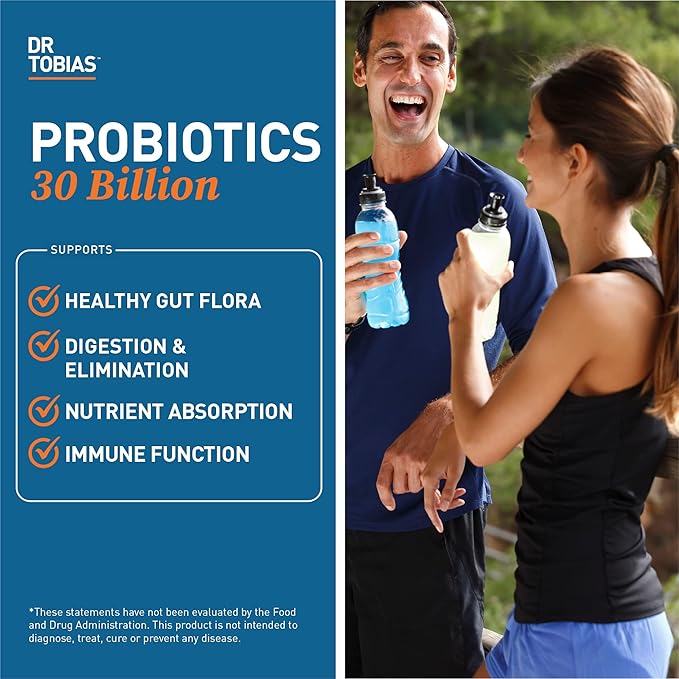 Dr. Tobias Probiotics 30 Billion & Deep Immune with Prebiotics for Digestion & Gut Health
