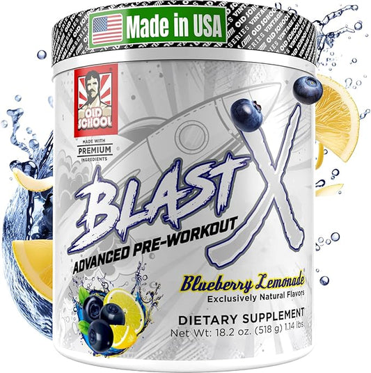 Blast X Advanced Pre Workout Powder, Intense Energy Booster Preworkout for Men & Women, Natural Caffeine + ZumXR®, Beta Alanine, Citrafuze™, L-Citrulline & Taurine for Strength, Focus & Endurance