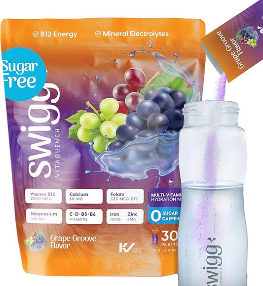 Electrolytes Powder No Sugar - 10+ Multi Vitamin Electrolytes Powder Packets Sugar Free, B12, B5, B6, C, D Folate, Iron, Magnesium, Calcium, Flavor