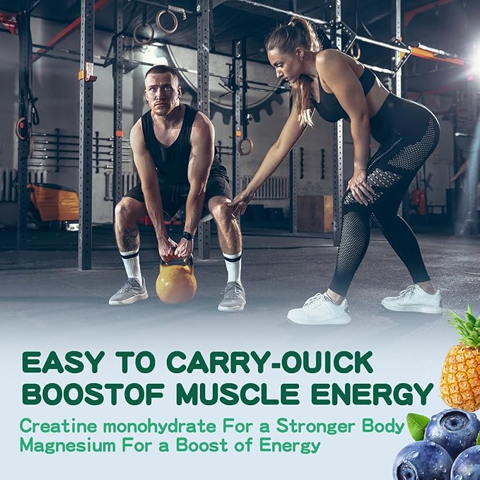 Creatine Monohydrate Gummies or Men & Women, Creatine Monohydrate for Muscle Strength, Muscle Builder, Energy Boost, Pre-Workout Supplement(120 Count)-Blueberry Pineapple Flavor.