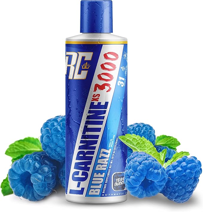 Ronnie Coleman Signature Series L-Carnitine XS 3000 Liquid, Amino Acids Metabolism and Lean Muscle Strength Support, Stimulant Free, Sugar Free, Zero Carbs, Blue Razz, 16 Oz