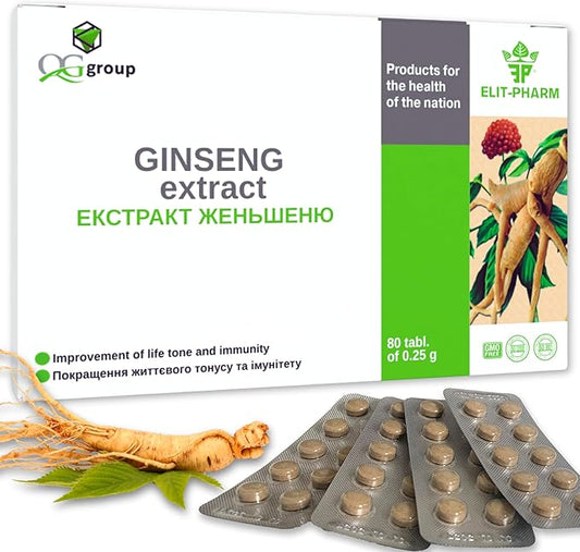 QG group Ginseng Extract & Licorice Root Extract with Vitamin C (80 Tablets - 210mg Each) Dietary Supplement for Men & Women