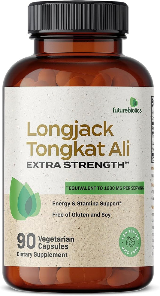 Futurebiotics Longjack Tongkat Ali Extra Strength Energy & Stamina Support - Non-GMO, 90 Vegetarian Capsules