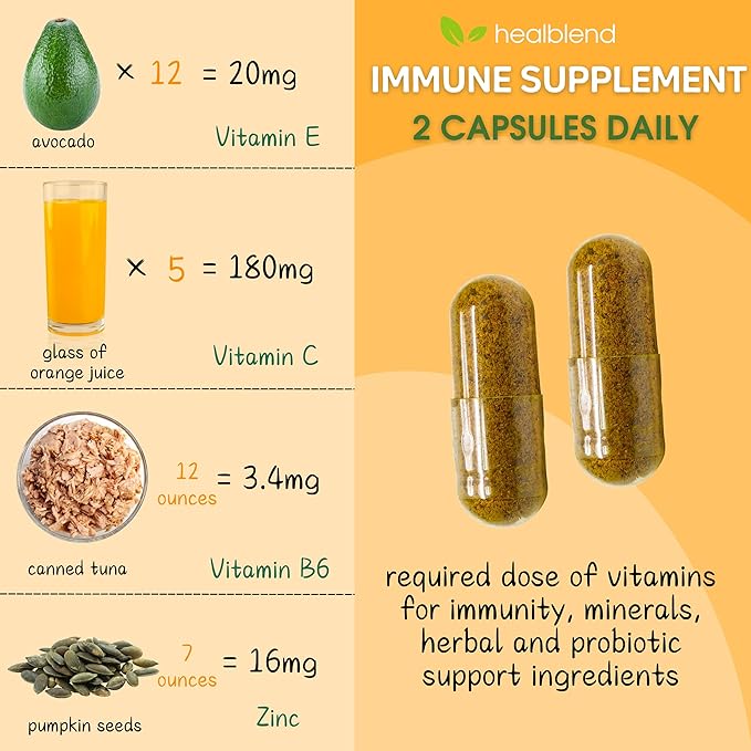 10 in 1 Immune Support Supplement Booster with Elderberry, Zinc, Echinacea, Turmeric, Lactobacillus Acidophilus, for Adults (3 Pack)