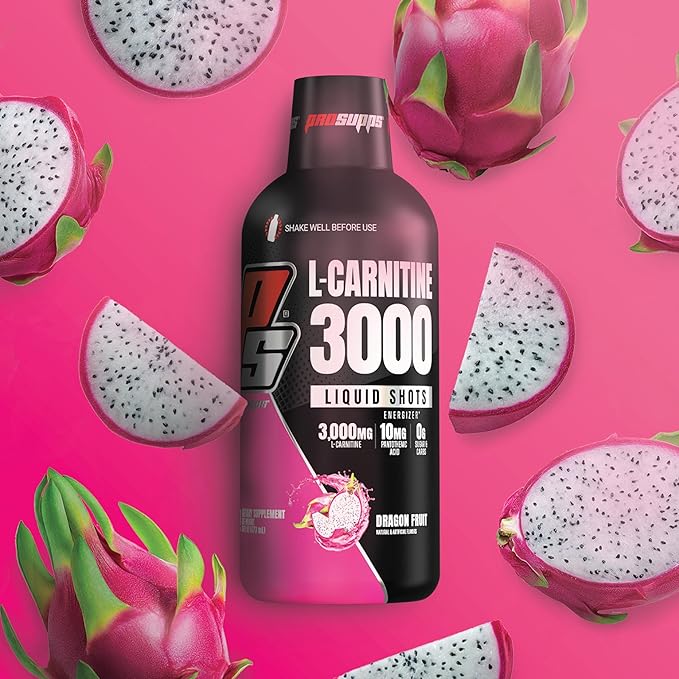 PROSUPPS L-Carnitine Liquid 3000, Stimulant-Free Liquid Shots for Men & Women - Clean Workout Drink for Energy, Performance & Muscle Recovery - No Sugar, No Carbs - 31 Servings, Dragon Fruit