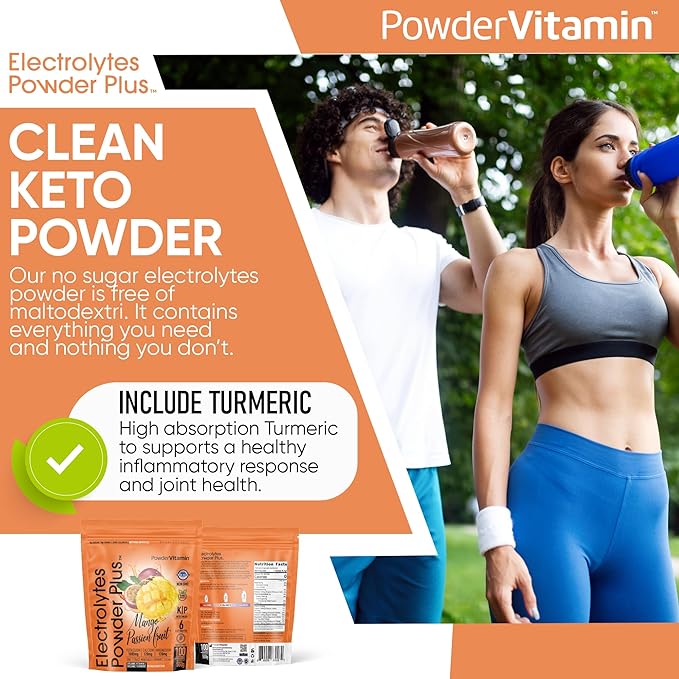 Electrolytes Powder Plus (100 Servings) Mango Passionfruit Electrolyte Powder Zero Calorie Keto,0Sugar, No Maltodextrin,1000mg Potassium,120mg Calcium,120mg Magnesium