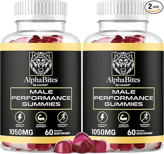 (2 Pack) Alpha Bites - Original Formula 7 in 1 Alpha Bites Gummies, AlphaBites for Men, Official Alpha Bites Advanced Premium Formula Performance and Energy, Alpha Bite Gummy Reviews, for 2 Months