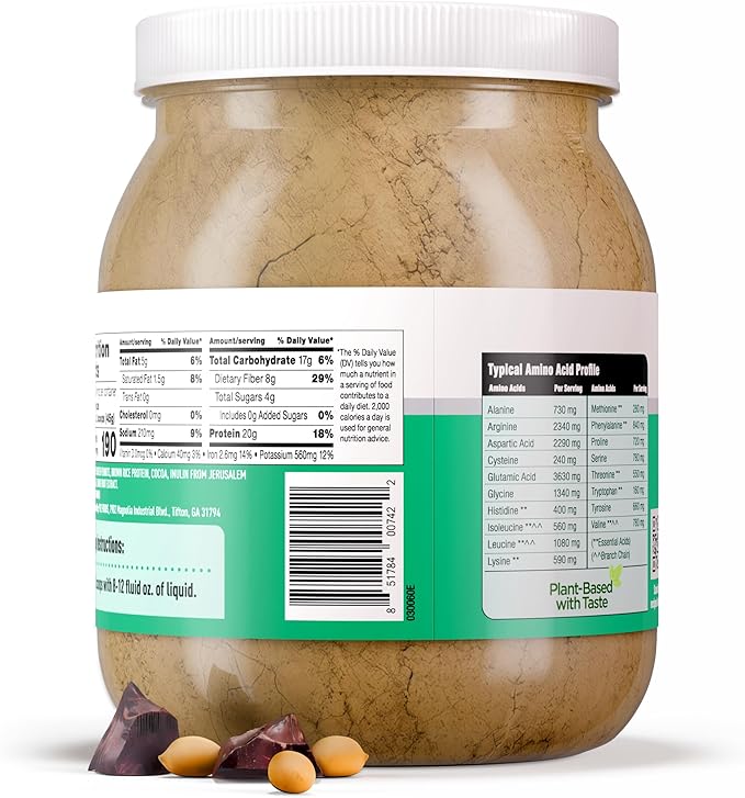 PB2 Performance Peanut Plant Based Vegan Protein Powder | 20g Complete Protein, No Added Sugar, Prebiotic Fiber | Dairy Free, Certified Vegan, Non-GMO, and Gluten Free [Peanut with Dutch Cocoa, 2lb]