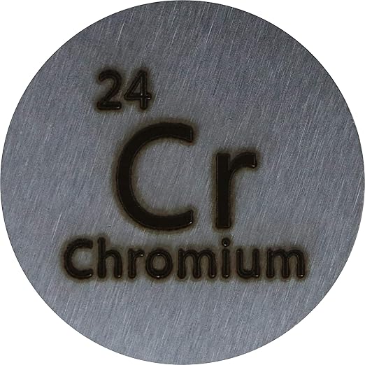 Chromium (Cr) 24.26mm Metal Disc 99.99% Pure for Collection or Experiments