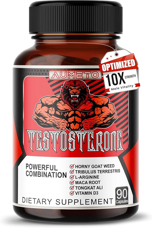 8IN1 Ultra Test Support with Tribulus Terrestris, Tongkat Ali, Maca Root, Beet Root, L-Arginine, Vitamin D3 - Strength, Stamina & Muscle Growth Support (90 Count (Pack of 1))