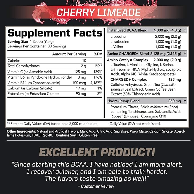 PMD Sports CG5 - Premium Creatine and L-Glutamine Powder (60 Servings) & PMD Sports BCAA Charged Amino Acids for Enhanced Recovery – Cherry Limeade (30 Servings)