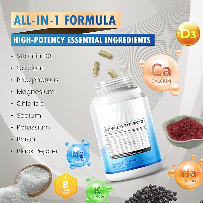 Electrolyte Complex - Advanced Hydration with Vitamin D3, Calcium, Magnesium, Phosphorus, Potassium - 150 Count - Made & Tested in The USA