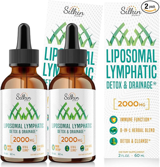 Liposomal Lymphatic Drainage Drops - Immune and Lymphatic Support - Detox Cleanse Supplements - Lymphedema Relief - PureLymphSwell Blend,Echinacea & Dandelion - 2 fl oz，60 Servings