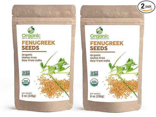 Organic Fenugreek Seeds | 16 Ounce Pack of 2 | USDA Organics and Non-GMO Verified Project Approved | Product of India | 100% Raw and Natural | Resealable Kraft Bag by SHOPOSR