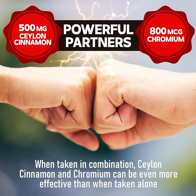 13in1 Ceylon Cinnamon Capsules - 200 Capsules with Chromium Picolinate, Biotin, Grape Seed, Elderberry & More