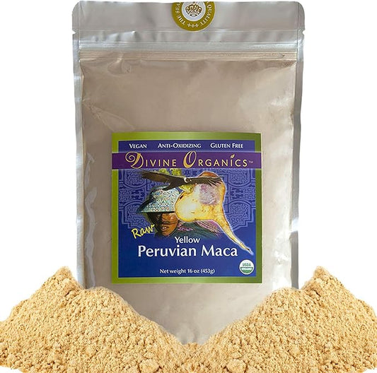 16oz Maca Powder - Certified Organic - Raw, Vegan, Anti-Oxidizing, Gluten Free - Yellow Peruvian Maca Root