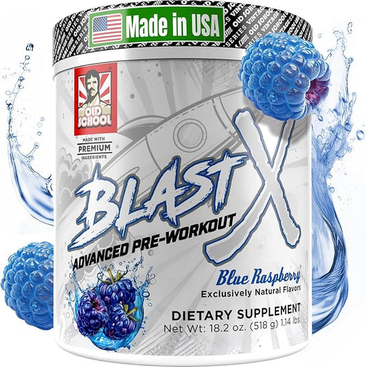 Blast X Advanced Pre Workout Powder, Intense Energy Booster Preworkout for Men & Women, Natural Caffeine + ZumXR®, Beta Alanine, Citrafuze™, L-Citrulline & Taurine for Strength, Focus & Endurance