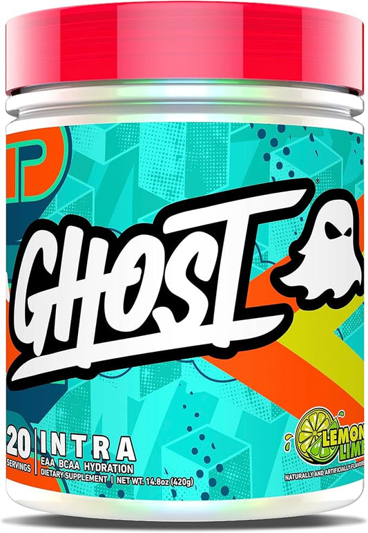 GHOST Intra Workout Powder, Lemon Lime - BCAAs, & EAAs, Nootropics & Hydration - Essential & Branch Chain Amino Acids Supports Muscle Recovery, Energy & Focus - Pre, Intra & Post Workout Powders
