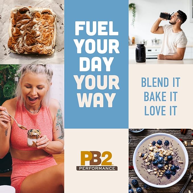 PB2 Performance Almond Plant Based Vegan Protein Powder | 20g Complete Protein, No Added Sugar, Prebiotic Fiber | Dairy Free, Certified Vegan, Non-GMO, Gluten Free [Almond w/Madagascar Vanilla, 1LB]