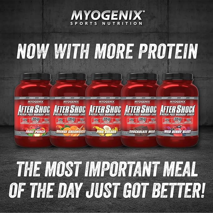 MYOGENIX Aftershock Post Workout, Muscle Growth Whey Protein Powder | Wildberry Blast 3 LBS