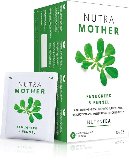 NUTRAMOTHER - Lactation Support Tea | Breastfeeding Tea - Lactation Tea For Increased Breast Milk - Includes Fenugreek, Fennel and Raspberry Leaf - 20 Enveloped Tea Bags - by Nutra Tea - Herbal Tea