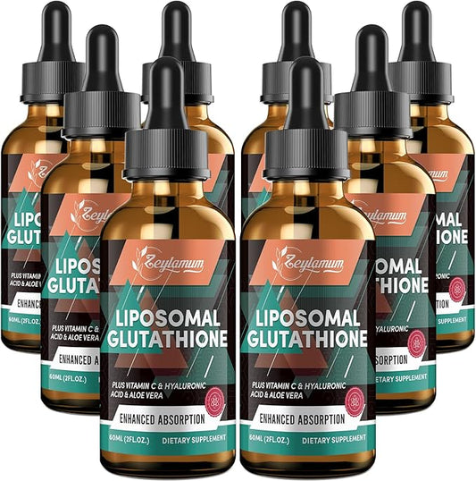 2000MG Liposomal Glutathione Liquid Drops, Enhanced Absorption, Glutathione Supplement, with Vitamin C, Hyaluronic Acid & L-Glutathione, Antioxidant Supplement - Liver Detox, Radiant Skin, 16.16 OZ