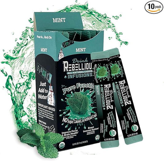Mint Organic 0 Calorie Drink Mix – Sugar Free, Loaded with Antioxidants, L-Theanine, and Natural Caffeine – 10 Count