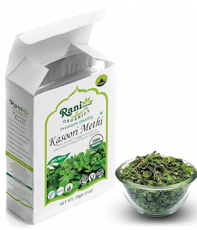 Rani Organic Fenugreek Leaves Dried (Kasoori Methi) 1oz (28g) ~ All Natural | Vegan | Gluten Friendly | NON-GMO | Indian Origin | USDA Certified Organic