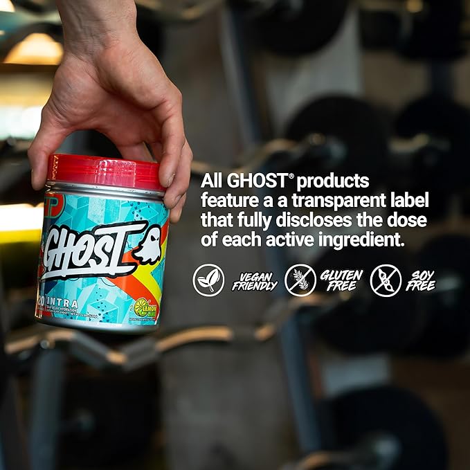 GHOST Intra Workout Powder, Lemon Lime - BCAAs, & EAAs, Nootropics & Hydration - Essential & Branch Chain Amino Acids Supports Muscle Recovery, Energy & Focus - Pre, Intra & Post Workout Powders