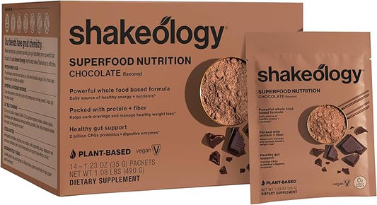 BODi Shakeology 0g Added Sugar Plant Based Protein Powder Blend, Gluten-Free Shake with Vitamins and Minerals – Helps Support Healthy Weight Loss, Lean Muscle, Gut Health, Chocolate- 14 Servings