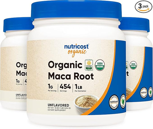 Nutricost Organic Maca Root Powder (1LB Each) (3 Pack)