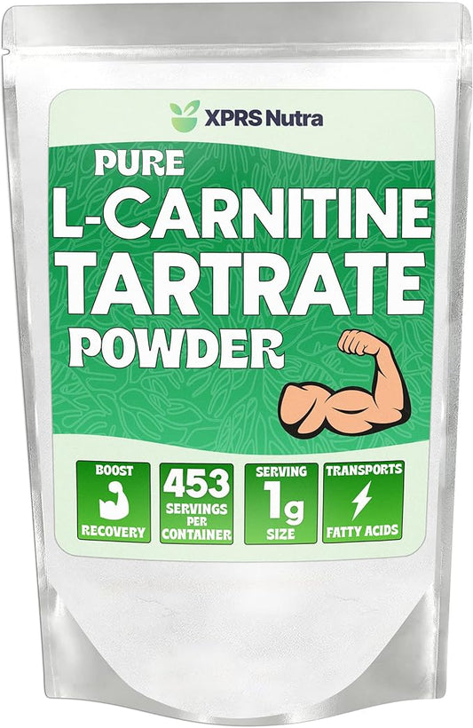 XPRS Nutra L Carnitine L Tartrate Powder - Premium Pure L Carnitine Tartrate - L-Carnitine Powder - Vegan Friendly Bulk L Carnitine Powder - Amino Acid L Carnitine Supplement (16 Ounce)