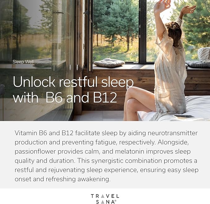 Sleep Well | Supports Jet Lag Relief for Travelers | Melatonin 1 mg, Passionflower Extract & Vitamins | Natural Sleep Support for Travelers | Fast-Acting | 10 Sticks